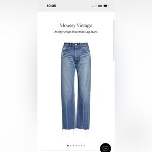 Moussy Vintage Ashly,S high rise wide leg jean